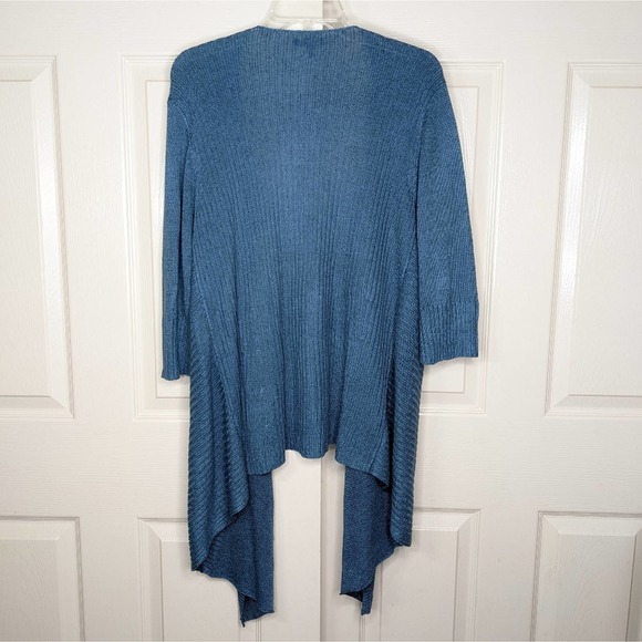 Eileen Fisher Blue Open Front Cardigan - Picture 3 of 9